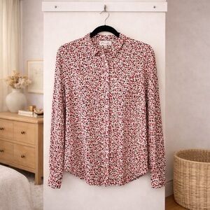 Philosophy Floral Button Down Blouse Long Sleeve Collared Career Top Women’s M